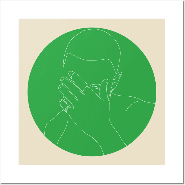 Frank Ocean Green Circle Minimalist Line Wall Art by Hevding